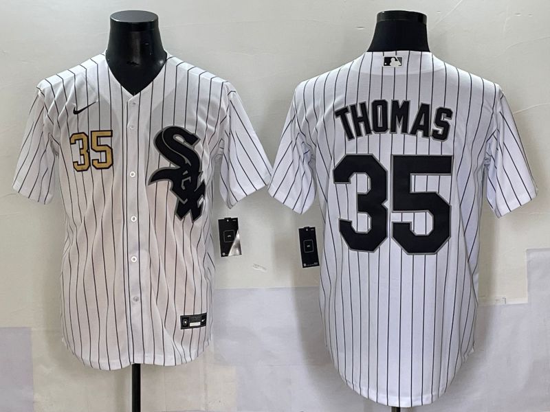 Men 2025 Chicago White Sox #35 Thomas White Stripe Game Nike MLB Jersey style 2->chicago white sox->MLB Jersey